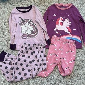 Set of size 6 unicorn pajamas